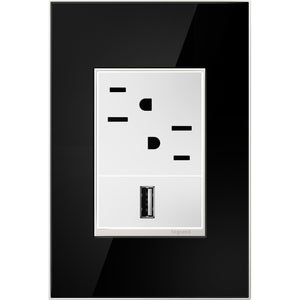 Legrand - AWM1G3MB4 - One-Gang-Plus Screwless Wall Plate - adorne - Mirror Black