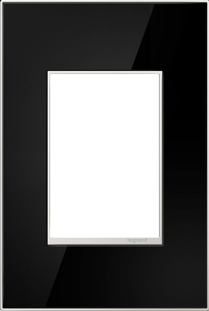 Legrand - AWM1G3MB4 - One-Gang-Plus Screwless Wall Plate - adorne - Mirror Black