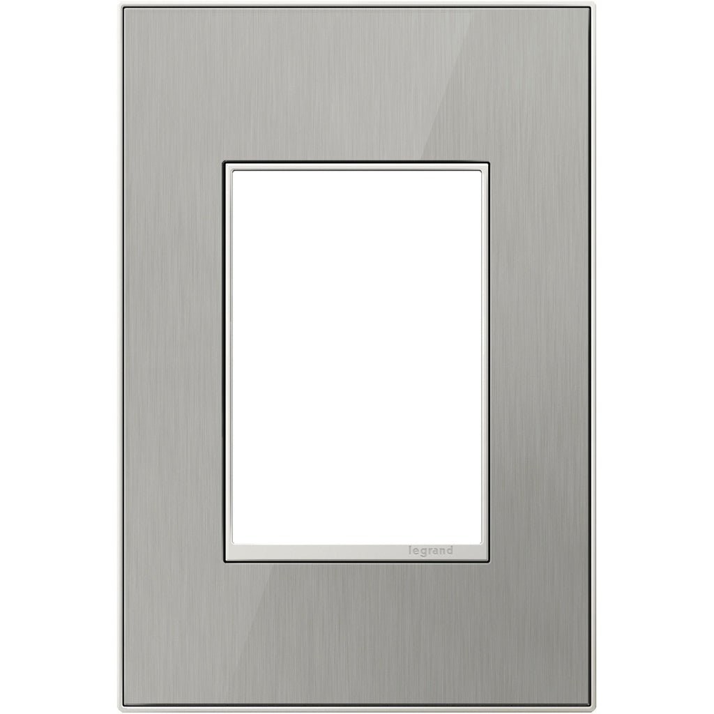 Legrand - AWM1G3MS4 - One-Gang-Plus Screwless Wall Plate - adorne - Brushed Stainless