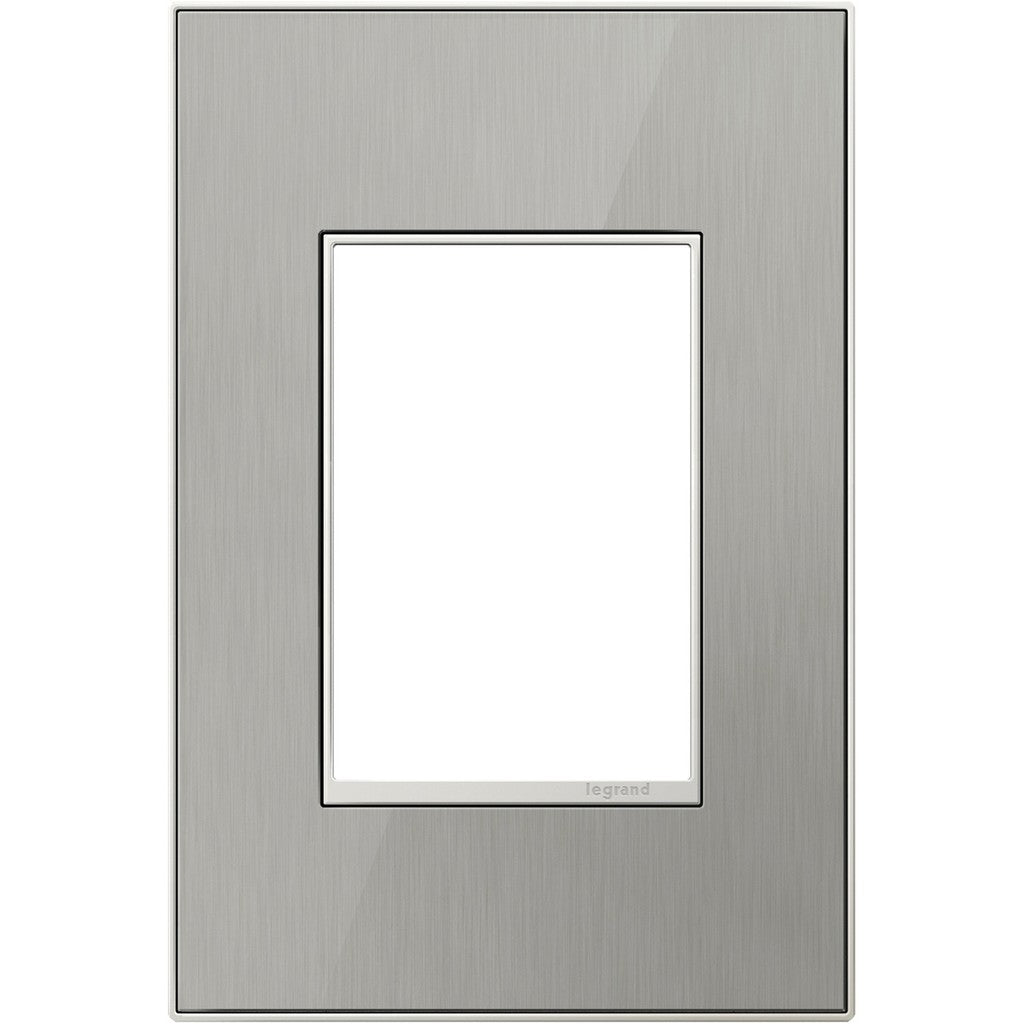 Legrand - AWM1G3MS4 - One-Gang-Plus Screwless Wall Plate - adorne - Brushed Stainless