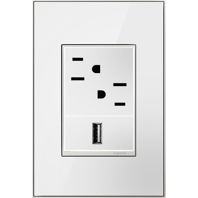 Legrand - AWM1G3MW4 - One-Gang-Plus Screwless Wall Plate - adorne - Mirror White