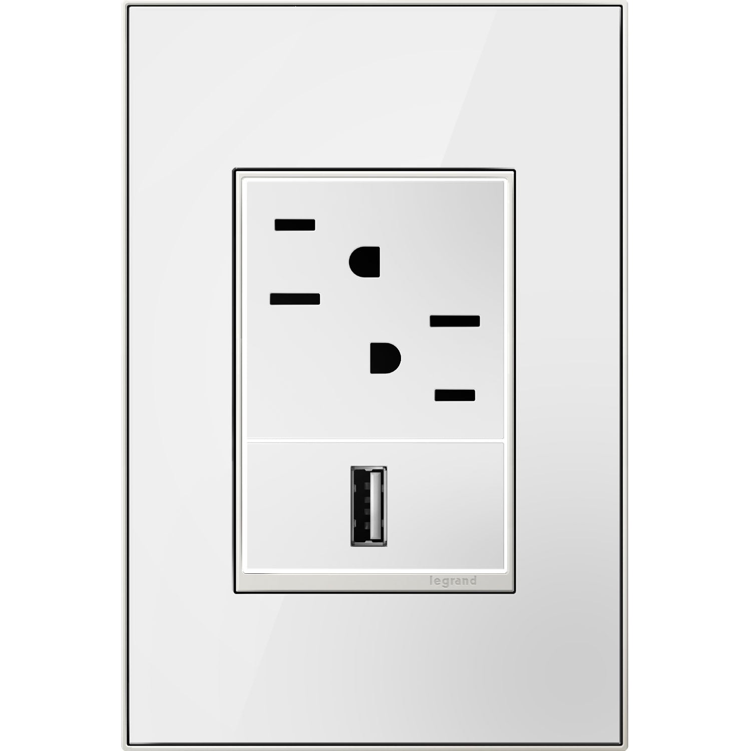 Legrand - AWM1G3MW4 - One-Gang-Plus Screwless Wall Plate - adorne - Mirror White