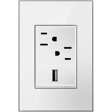 Legrand - AWM1G3MW4 - One-Gang-Plus Screwless Wall Plate - adorne - Mirror White