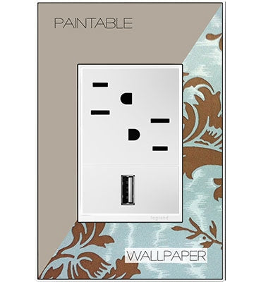 Legrand - AWM1G3W4 - One-Gang-Plus Screwless Wall Plate Trim - adorne - White