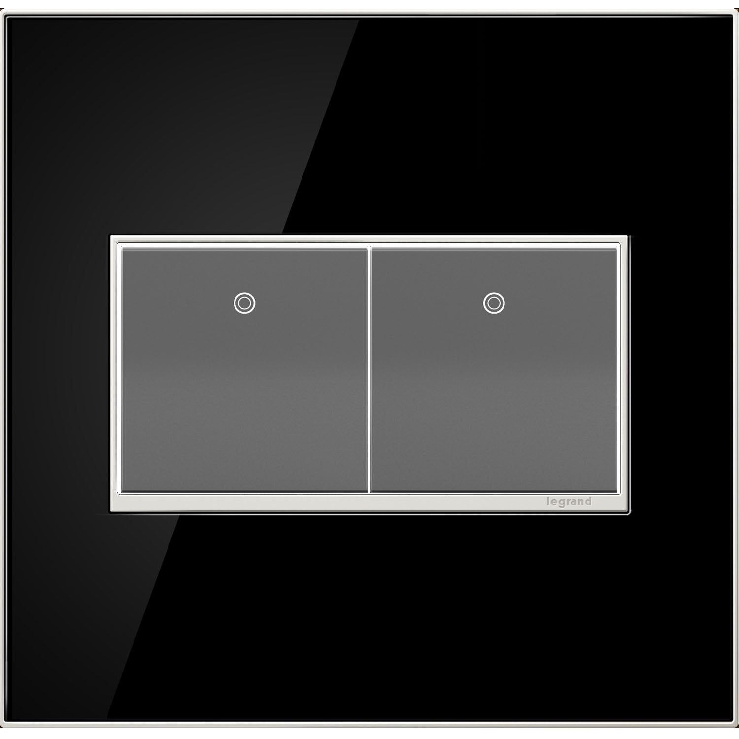 Legrand - AWM2GMB4 - Two-Gang Screwless Wall Plate - adorne - Mirror Black