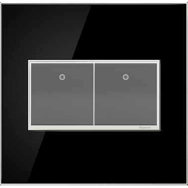Legrand - AWM2GMB4 - Two-Gang Screwless Wall Plate - adorne - Mirror Black