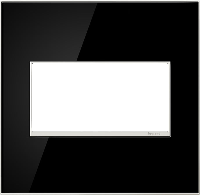Legrand - AWM2GMB4 - Two-Gang Screwless Wall Plate - adorne - Mirror Black