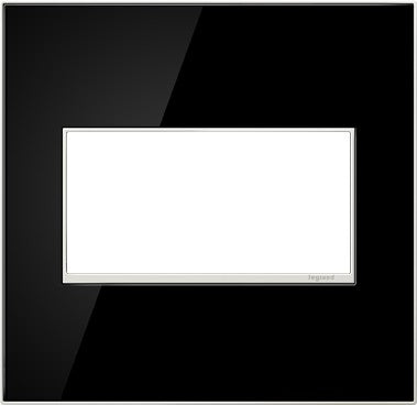 Legrand - AWM2GMB4 - Two-Gang Screwless Wall Plate - adorne - Mirror Black