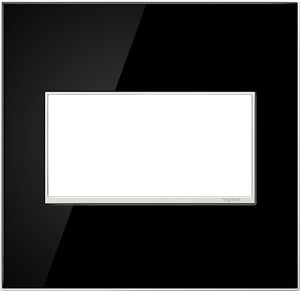 Legrand - AWM2GMB4 - Two-Gang Screwless Wall Plate - adorne - Mirror Black