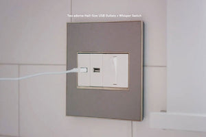 Legrand - AWM2GMS4 - Two-Gang Screwless Wall Plate - adorne - Brushed Stainless