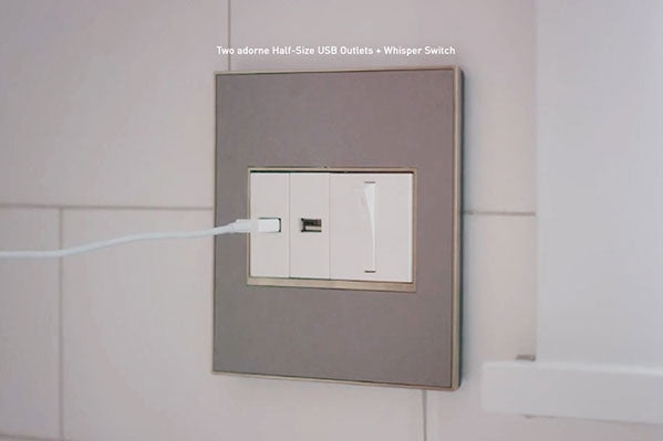 Legrand - AWM2GMS4 - Two-Gang Screwless Wall Plate - adorne - Brushed Stainless