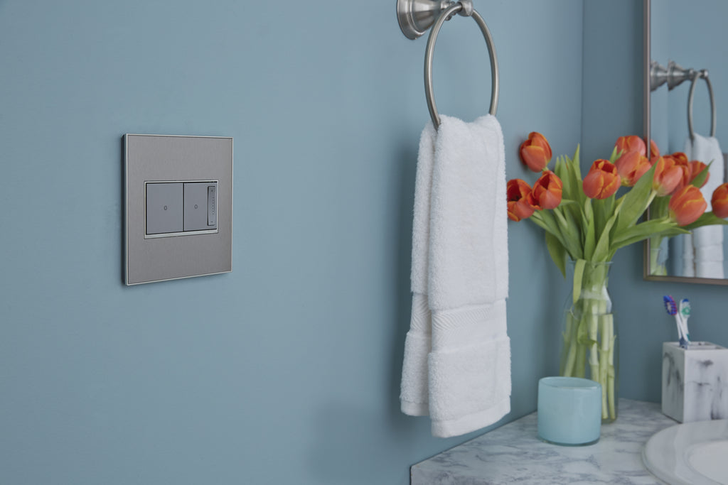 Legrand - AWM2GMS4 - Two-Gang Screwless Wall Plate - adorne - Brushed Stainless
