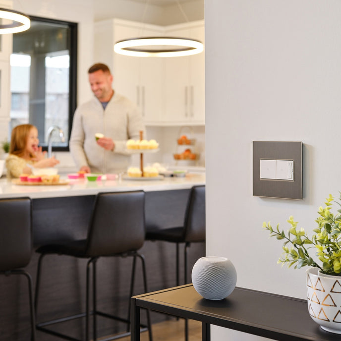 Legrand - AWM2GMS4 - Two-Gang Screwless Wall Plate - adorne - Brushed Stainless