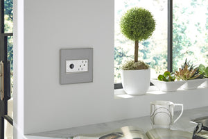 Legrand - AWM2GMS4 - Two-Gang Screwless Wall Plate - adorne - Brushed Stainless