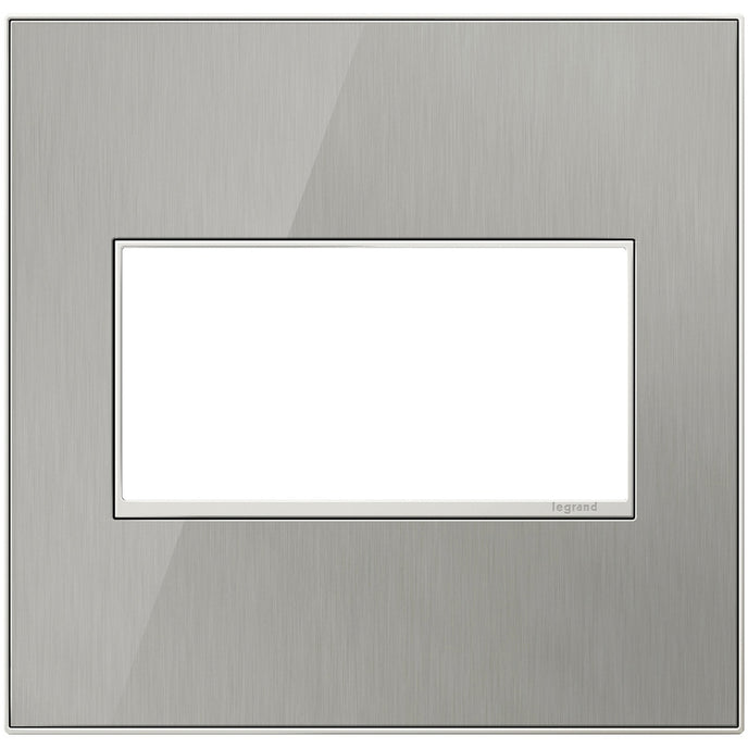 Legrand - AWM2GMS4 - Two-Gang Screwless Wall Plate - adorne - Brushed Stainless