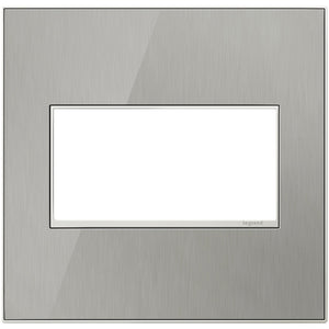 Legrand - AWM2GMS4 - Two-Gang Screwless Wall Plate - adorne - Brushed Stainless