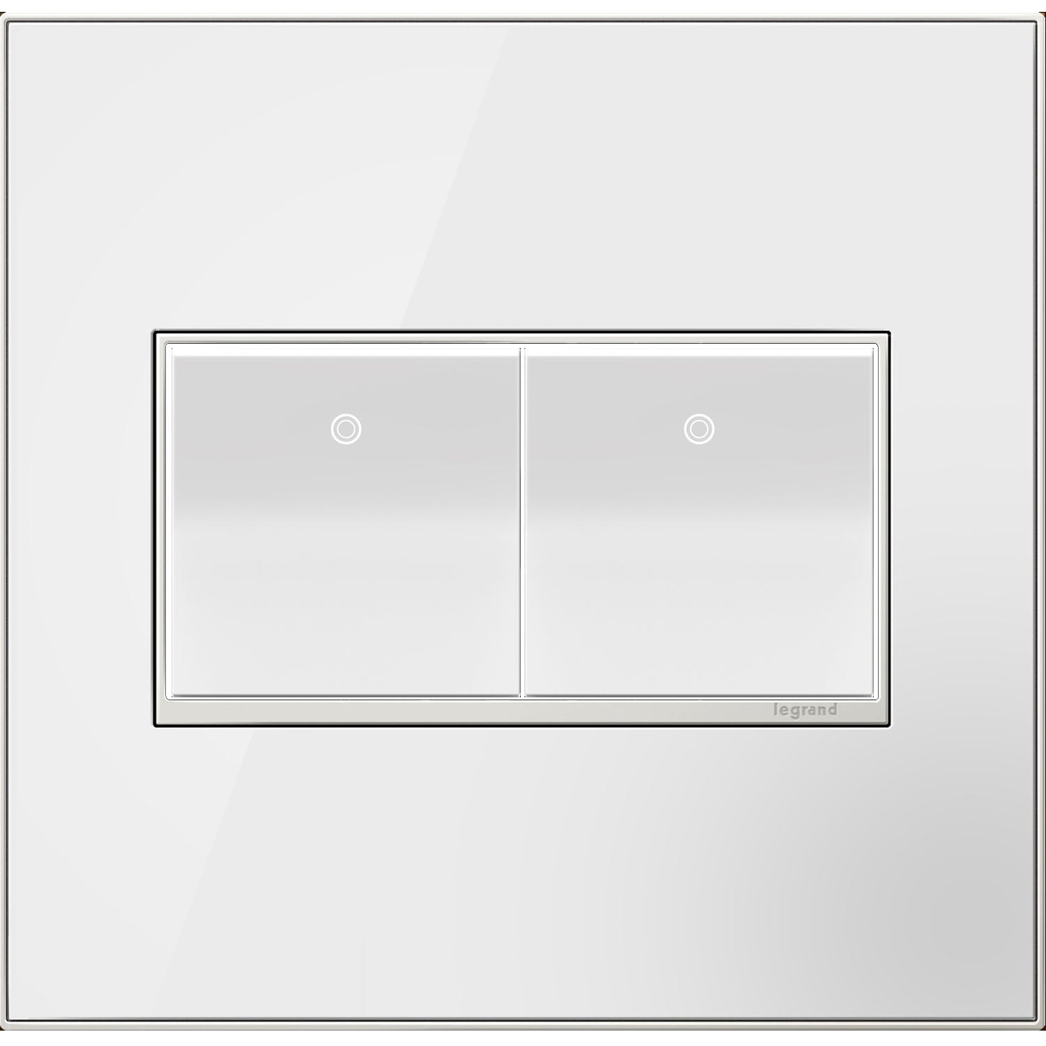 Legrand - AWM2GMW4 - Two-Gang Screwless Wall Plate - adorne - Mirror White