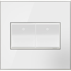 Legrand - AWM2GMW4 - Two-Gang Screwless Wall Plate - adorne - Mirror White