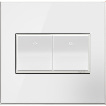 Legrand - AWM2GMW4 - Two-Gang Screwless Wall Plate - adorne - Mirror White