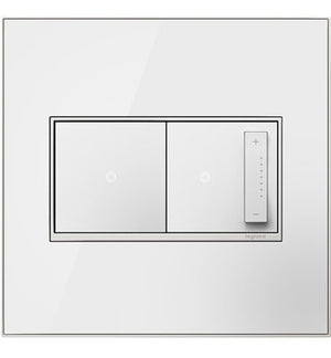 Legrand - AWM2GMW4 - Two-Gang Screwless Wall Plate - adorne - Mirror White