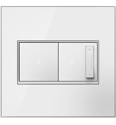 Legrand - AWM2GMW4 - Two-Gang Screwless Wall Plate - adorne - Mirror White