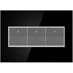 Legrand - AWM3GMB4 - Three-Gang Screwless Wall Plate - adorne - Mirror Black