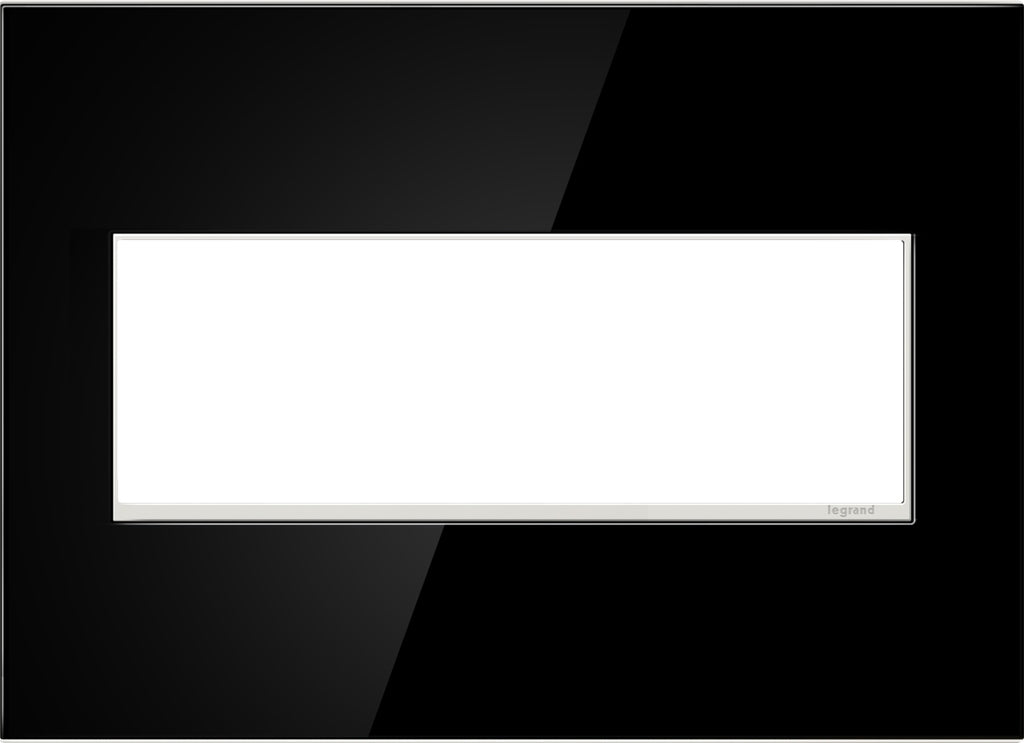 Legrand - AWM3GMB4 - Three-Gang Screwless Wall Plate - adorne - Mirror Black