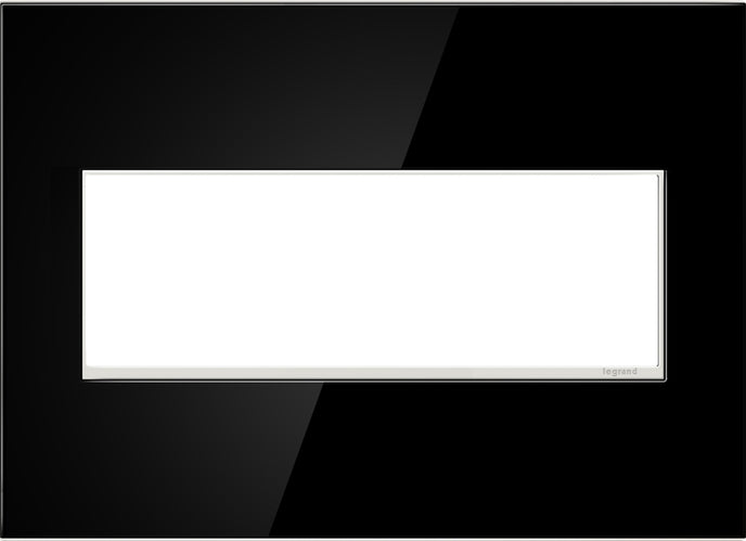 Legrand - AWM3GMB4 - Three-Gang Screwless Wall Plate - adorne - Mirror Black