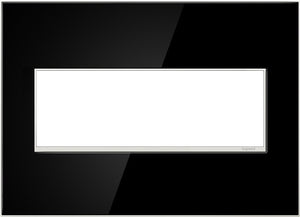 Legrand - AWM3GMB4 - Three-Gang Screwless Wall Plate - adorne - Mirror Black