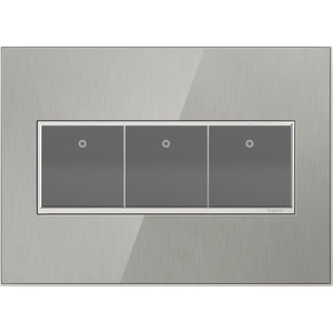 Legrand - AWM3GMS4 - Three-Gang Screwless Wall Plate - adorne - Brushed Stainless