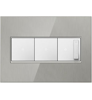 Legrand - AWM3GMS4 - Three-Gang Screwless Wall Plate - adorne - Brushed Stainless