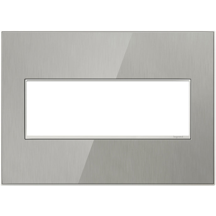 Legrand - AWM3GMS4 - Three-Gang Screwless Wall Plate - adorne - Brushed Stainless