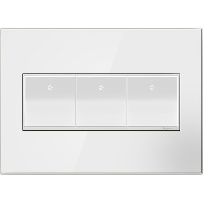 Legrand - AWM3GMW4 - Three-Gang Screwless Wall Plate - adorne - Mirror White