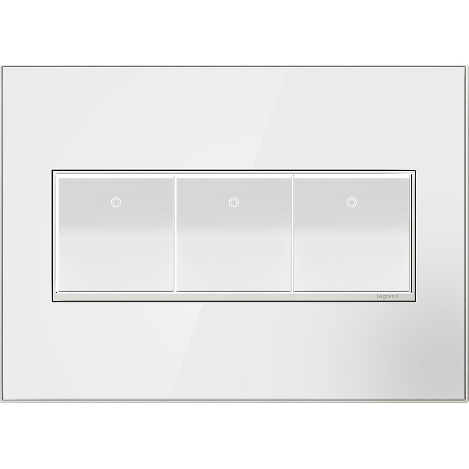 Legrand - AWM3GMW4 - Three-Gang Screwless Wall Plate - adorne - Mirror White