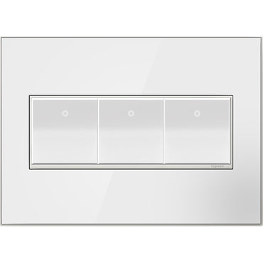 Legrand - AWM3GMW4 - Three-Gang Screwless Wall Plate - adorne - Mirror White