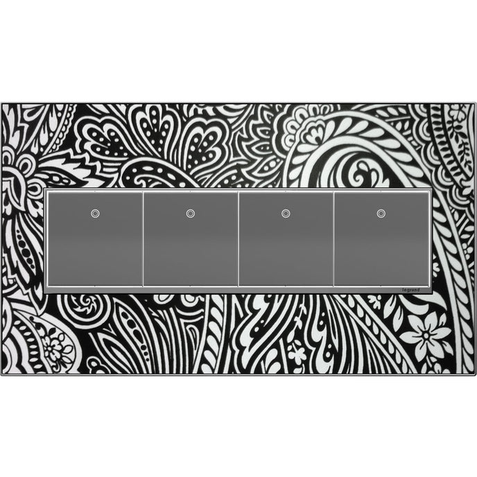 Legrand - AWM4GM4 - Four-Gang Screwless Wall Plate Trim - adorne - Magnesium