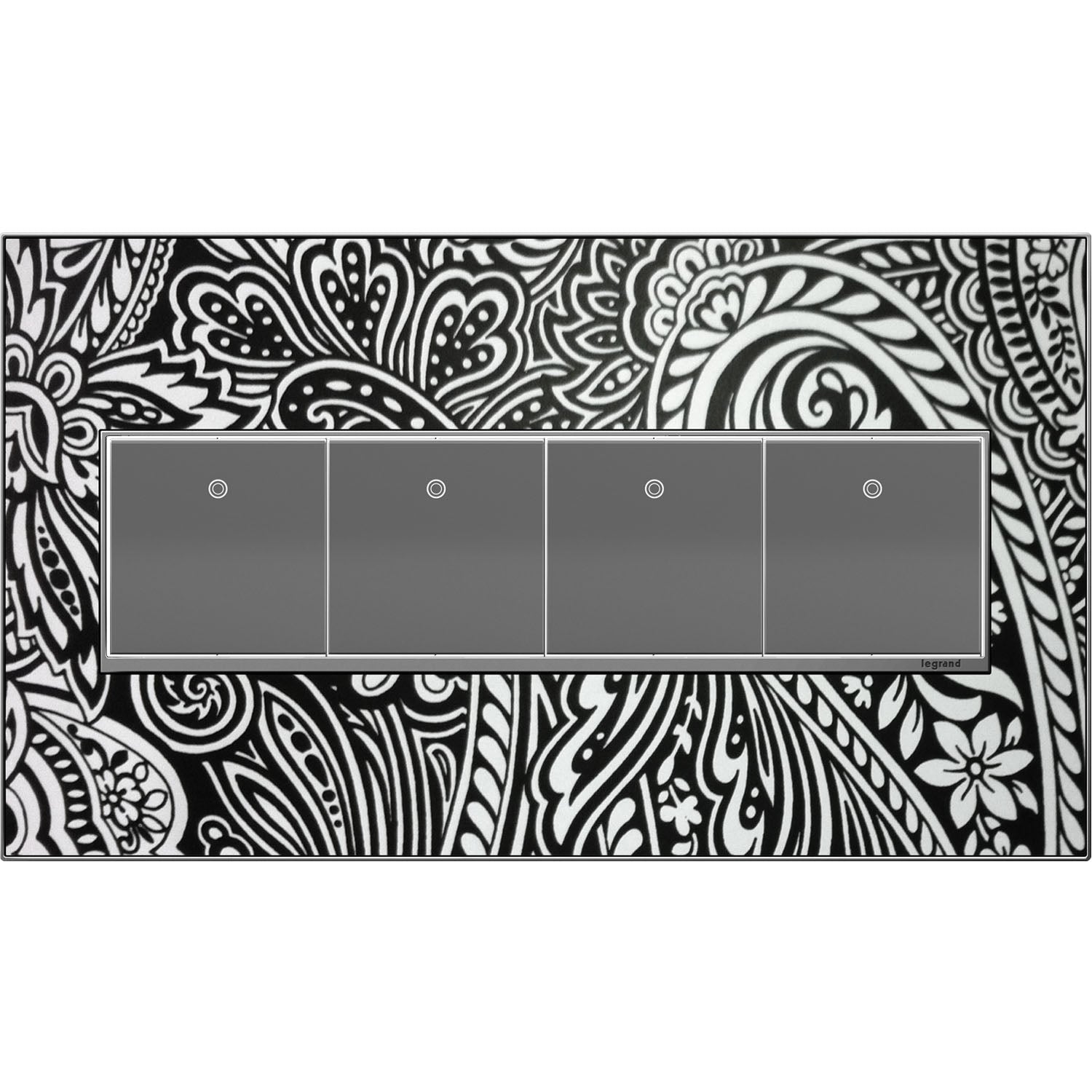 Legrand - AWM4GM4 - Four-Gang Screwless Wall Plate Trim - adorne - Magnesium