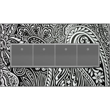 Legrand - AWM4GM4 - Four-Gang Screwless Wall Plate Trim - adorne - Magnesium