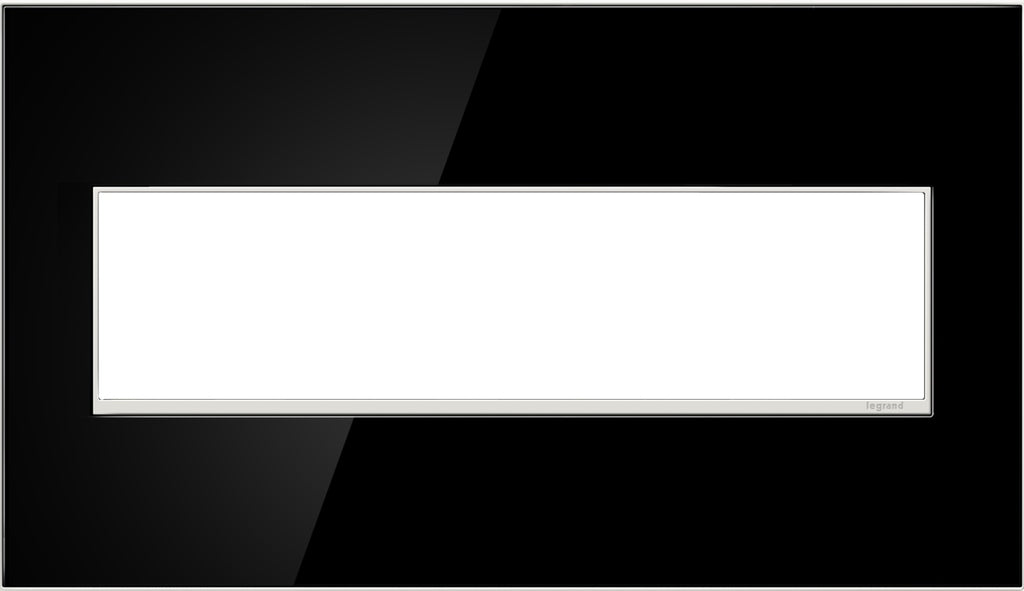 Legrand - AWM4GMB4 - Four-Gang Screwless Wall Plate - adorne - Mirror Black