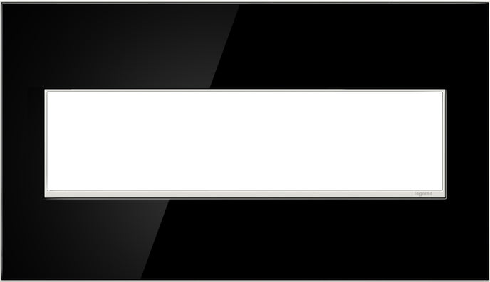 Legrand - AWM4GMB4 - Four-Gang Screwless Wall Plate - adorne - Mirror Black