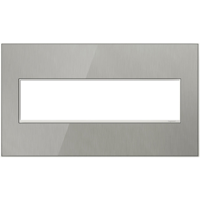 Legrand - AWM4GMS4 - Four-Gang Screwless Wall Plate - adorne - Brushed Stainless