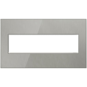 Legrand - AWM4GMS4 - Four-Gang Screwless Wall Plate - adorne - Brushed Stainless