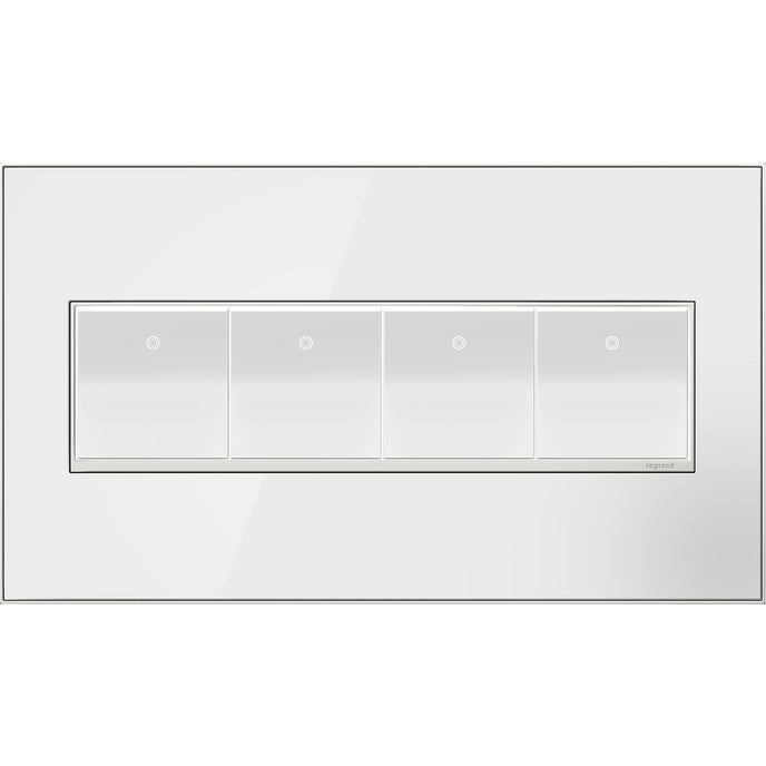 Legrand - AWM4GMW4 - Four-Gang Screwless Wall Plate - adorne - Mirror White