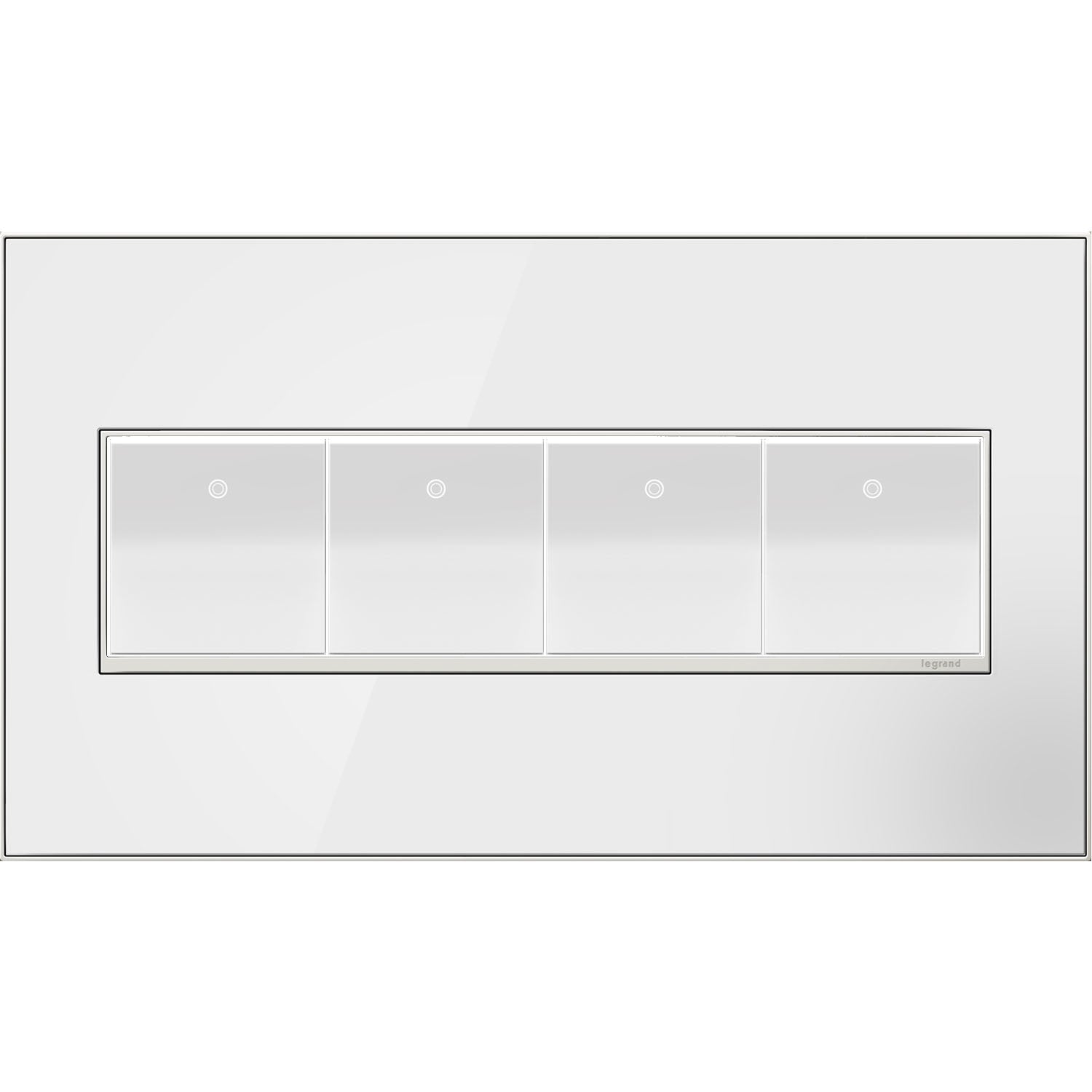 Legrand - AWM4GMW4 - Four-Gang Screwless Wall Plate - adorne - Mirror White