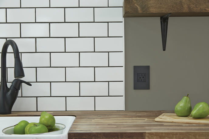 Legrand - AWP1G2GR6 - One-Gang Screwless Wall Plate with Microban - adorne - Graphite