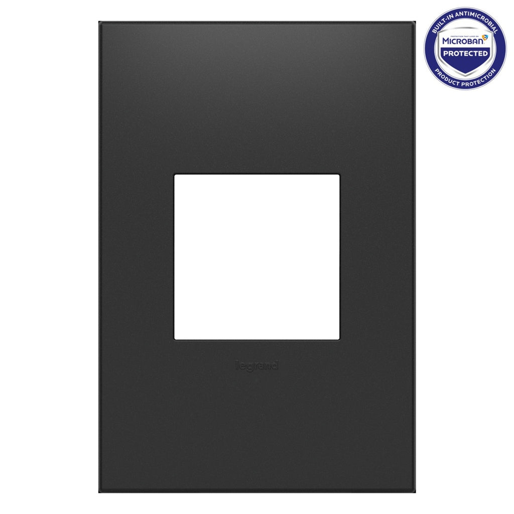 Legrand - AWP1G2GR6 - One-Gang Screwless Wall Plate with Microban - adorne - Graphite