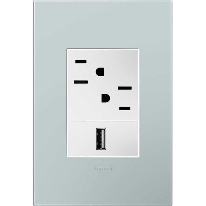 Legrand - AWP1G3BL4 - One-Gang-Plus Screwless Wall Plate - adorne - Pale Blue