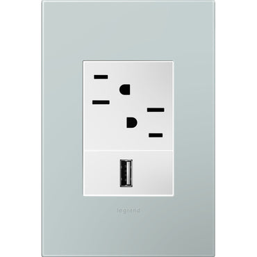 Legrand - AWP1G3BL4 - One-Gang-Plus Screwless Wall Plate - adorne - Pale Blue