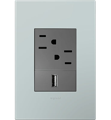 Legrand - AWP1G3BL4 - One-Gang-Plus Screwless Wall Plate - adorne - Pale Blue