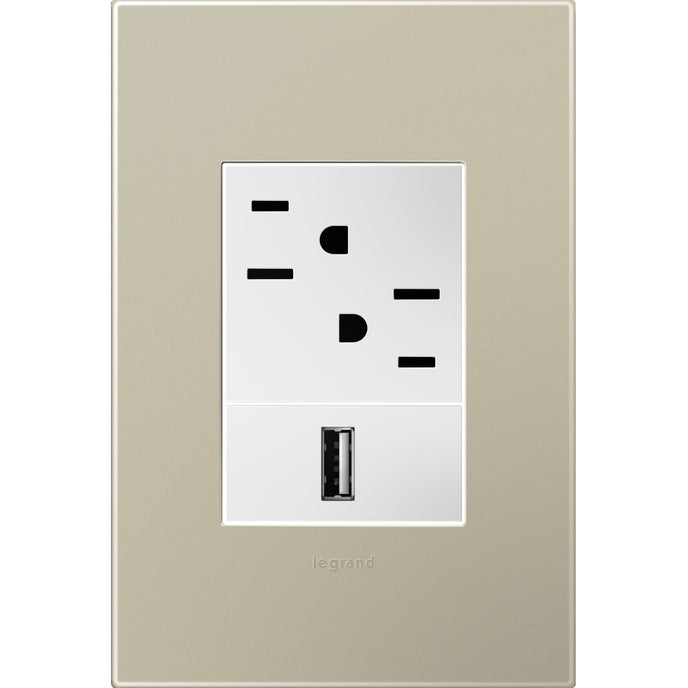 Legrand - AWP1G3TM4 - One-Gang-Plus Screwless Wall Plate - adorne - Titanium